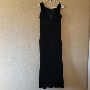 Scott McClintock Vintage Maxi Dress Black Velvet Size 6 Whimsigoth Y2k Event Euc